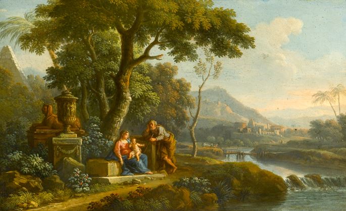 Jan Frans van Bloemen, called  Orizzonte - The Flight into Egypt and The Rest on the Flight to Egypt | MasterArt
